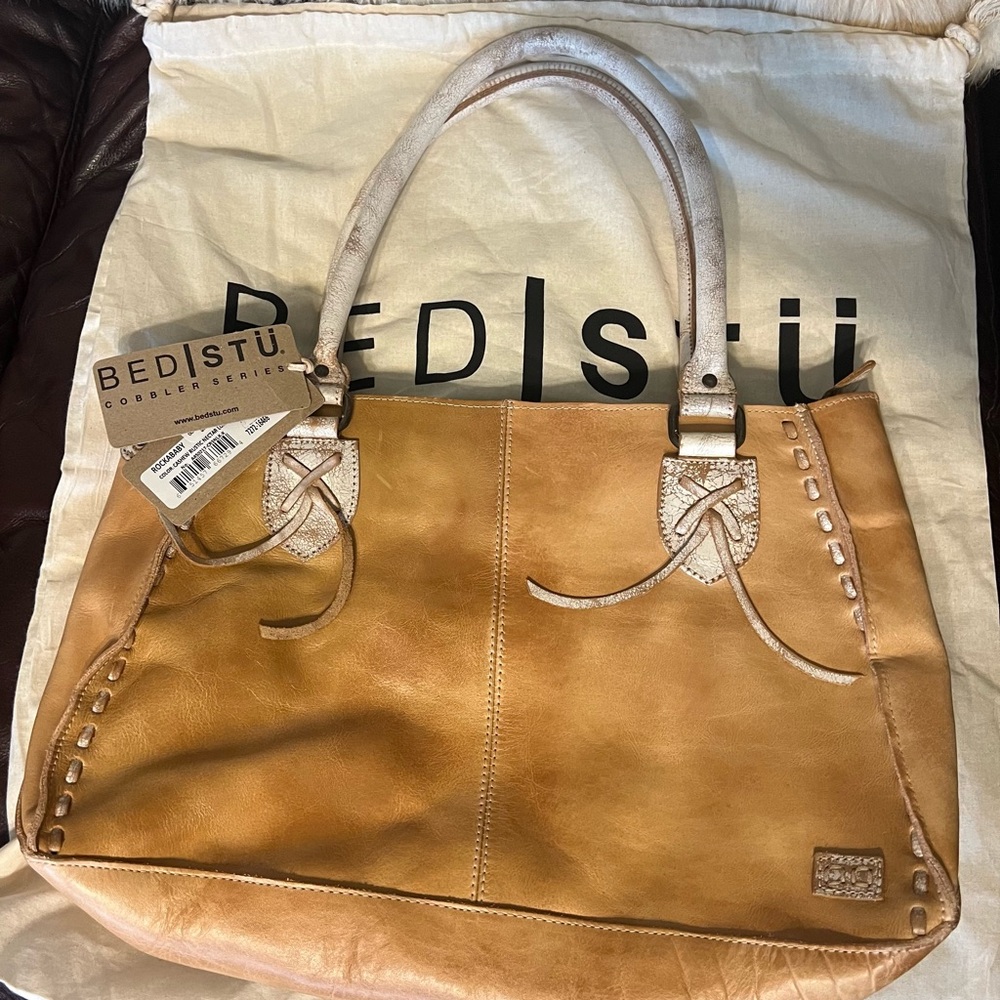 BED STU Rockababy Satchel Shoulder Crossbody Bag Cashew Rustic Nectar Lux NWT